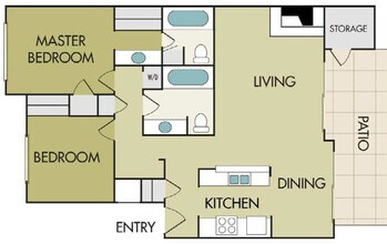 2 BR Deluxe (R) 3020 floor plan